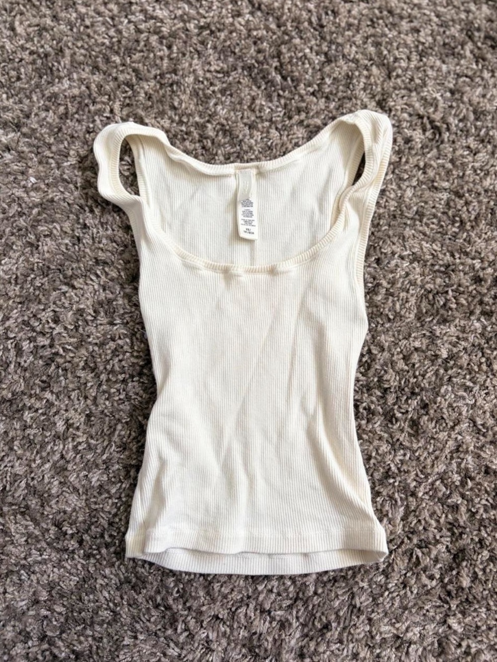 SKIMS Cream Ribbed Scoop Tank